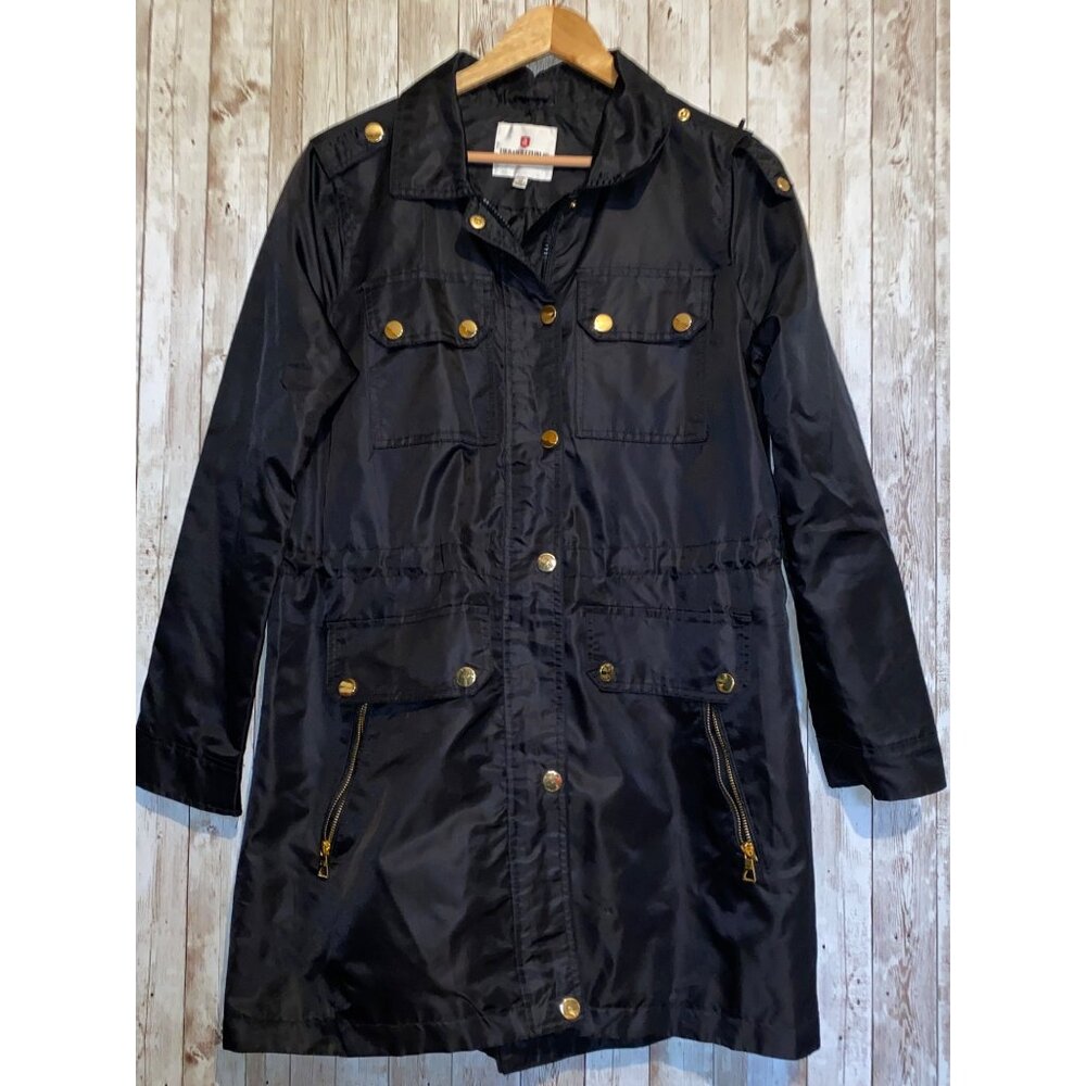 Women's Urban Republic Collection Black Trench Jacket Coat Raincoat Size Medium
